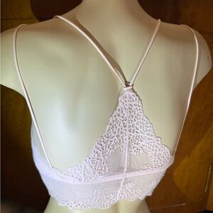 NWT Anemone bralette longline crop top Pink blush Lace Strappy cotton **XS/S
